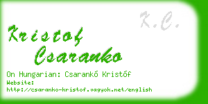 kristof csaranko business card