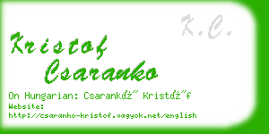 kristof csaranko business card